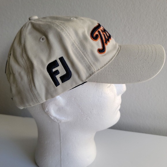 Titleist FootJoy FJ Golf Hat Cap Logo Tan Blue Orange Adjustable Tigers - Picture 9 of 13